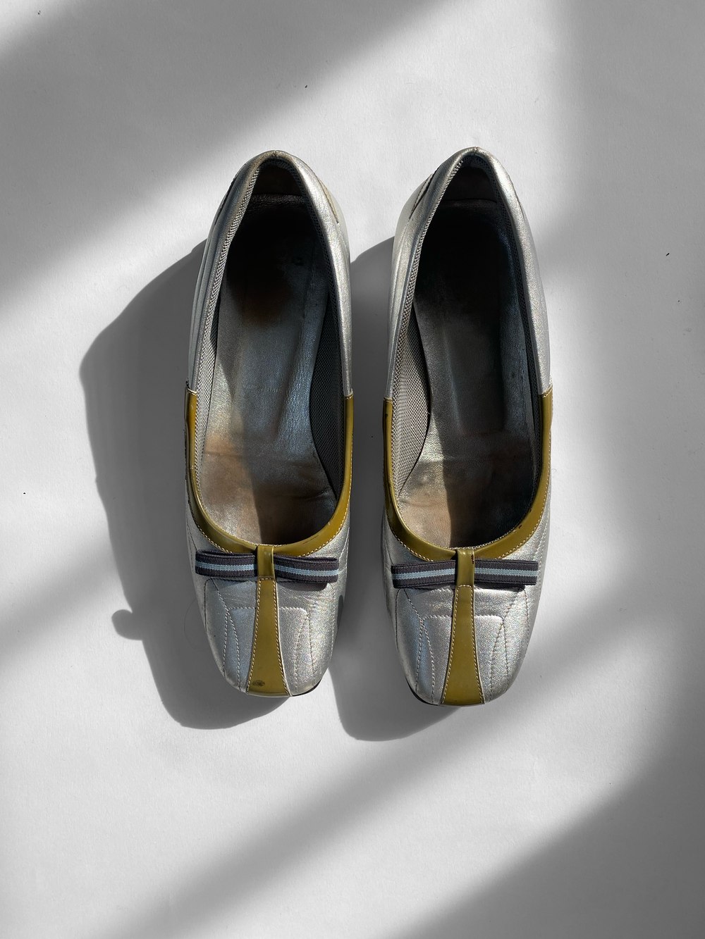 Bow Ballet Flats, Silver